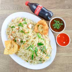 Noodles / Fried Rice + Manchurian + Coke 250ml