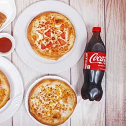 Double Topping Pizza + Aloo Tikki Burger + Coke